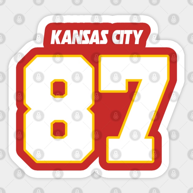 Travis Kelce Jersey (Front/Back Print) Sticker by darklordpug